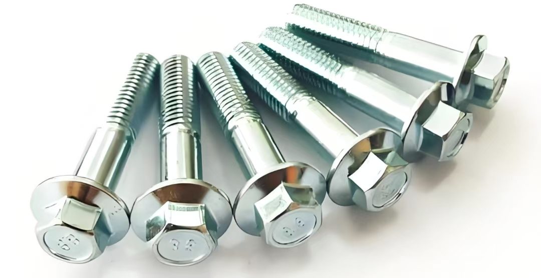Blue-white zinc plated flange bolts